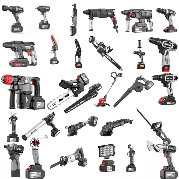Factory Price 4/3pcs Cordless Drills/Angle Grinder/wrench Motorcycle Tools Set With 6.0Ah Lithiumbattery