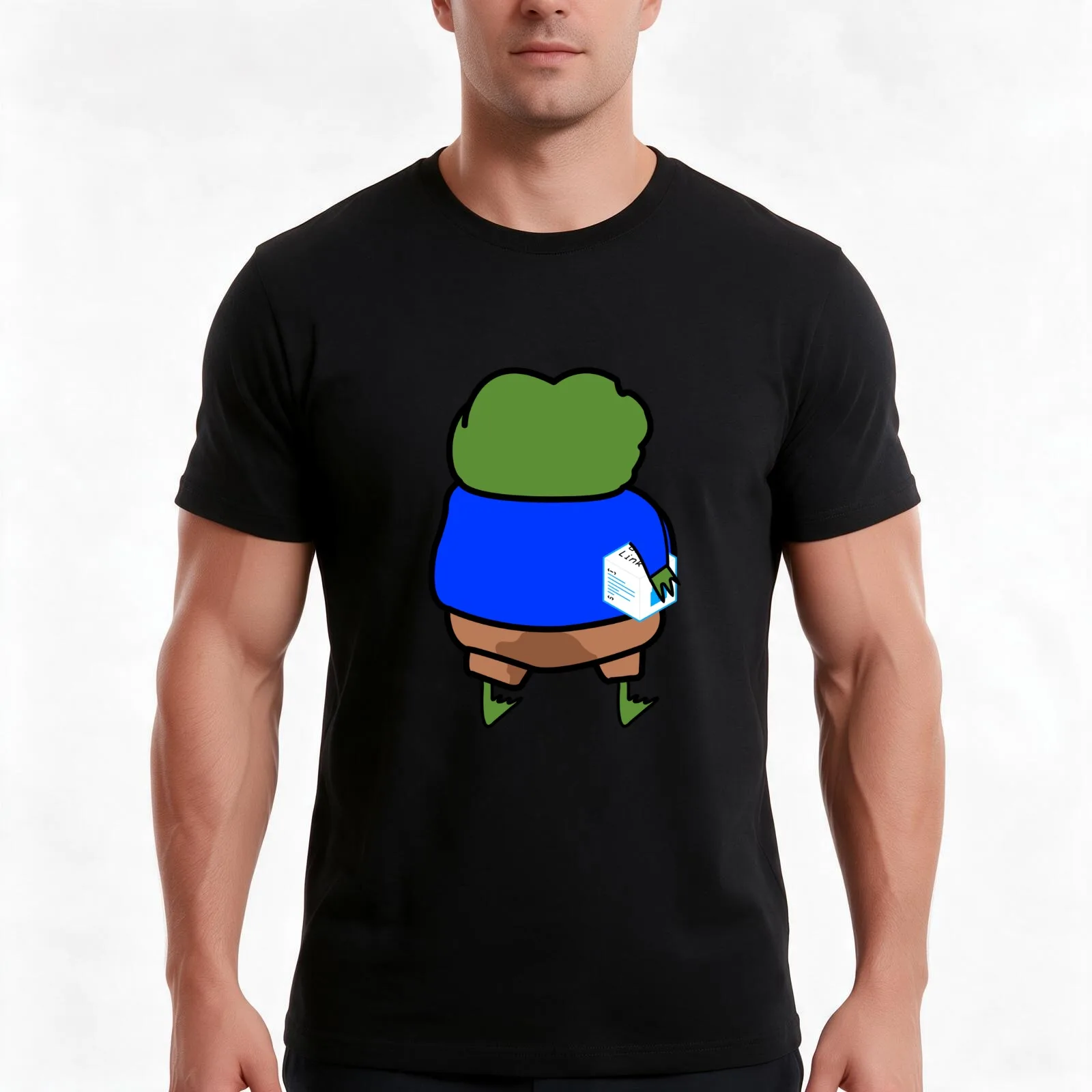 Chainlink The Frog and his link cube T-Shirt Summer Casual Cotton Tee Oversized Streetwear Tops Vintage Graphic Print