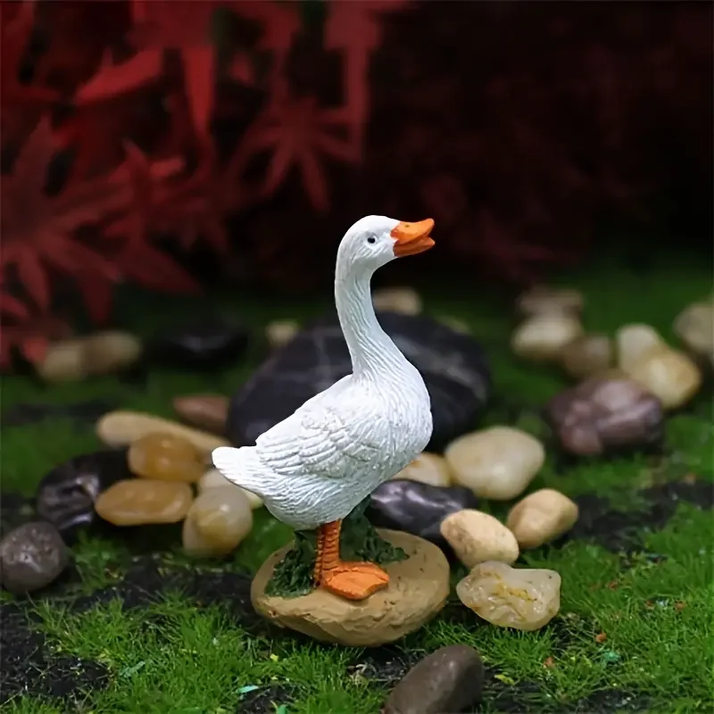 4pcs Miniature Landscape Cute Mini Duck Statue, Water Landscape Decoration, Gardening Accessories, Creative Resin Crafts