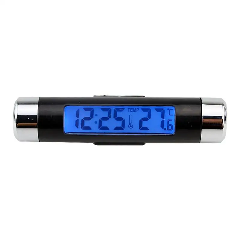Dashboard Clock Automotive Air Outlet Watch Multifunctional 2-in-1 Car Clocks And Temperature Gauge For Dashboard With Blue