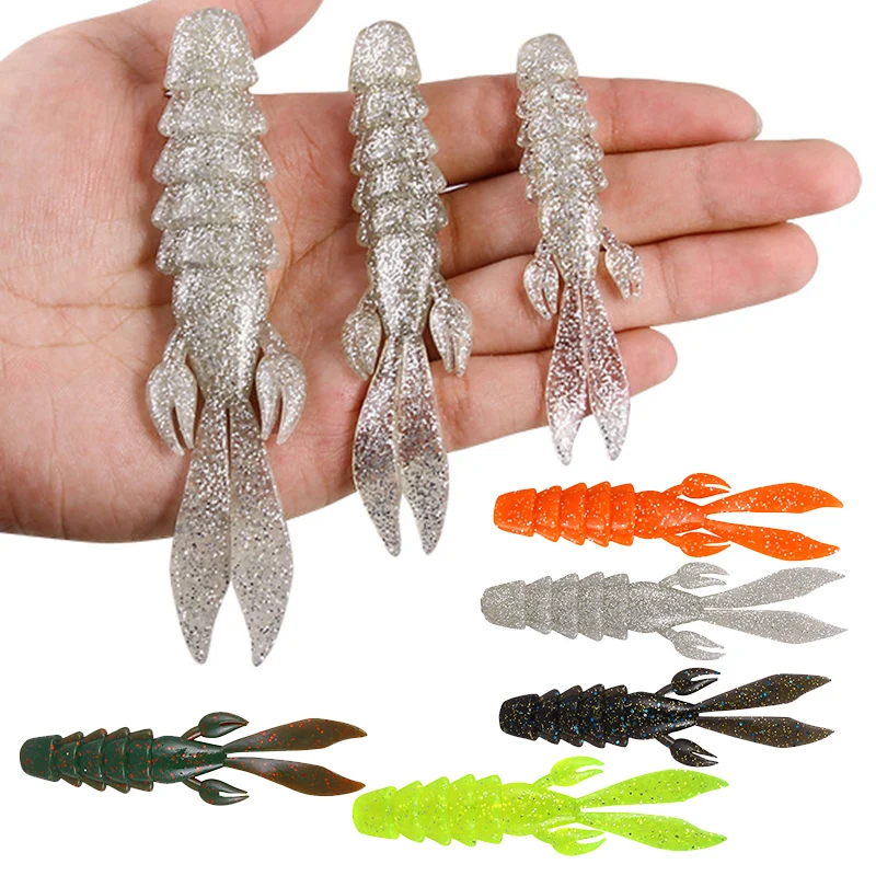 YUCONG Soft Fishing Lures 80-100-120mm Silicone Swimbaits Craws Shrimp leurres Rubber Wobblers cebo suave Weicher Köder señuelos