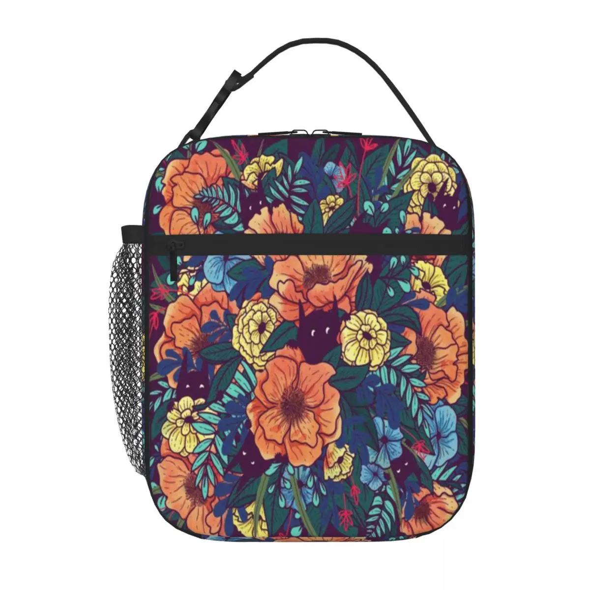 Hot Sale Wild Flowers Boho Camping Lunch Bag School Field Trip Compact Lunch Bag