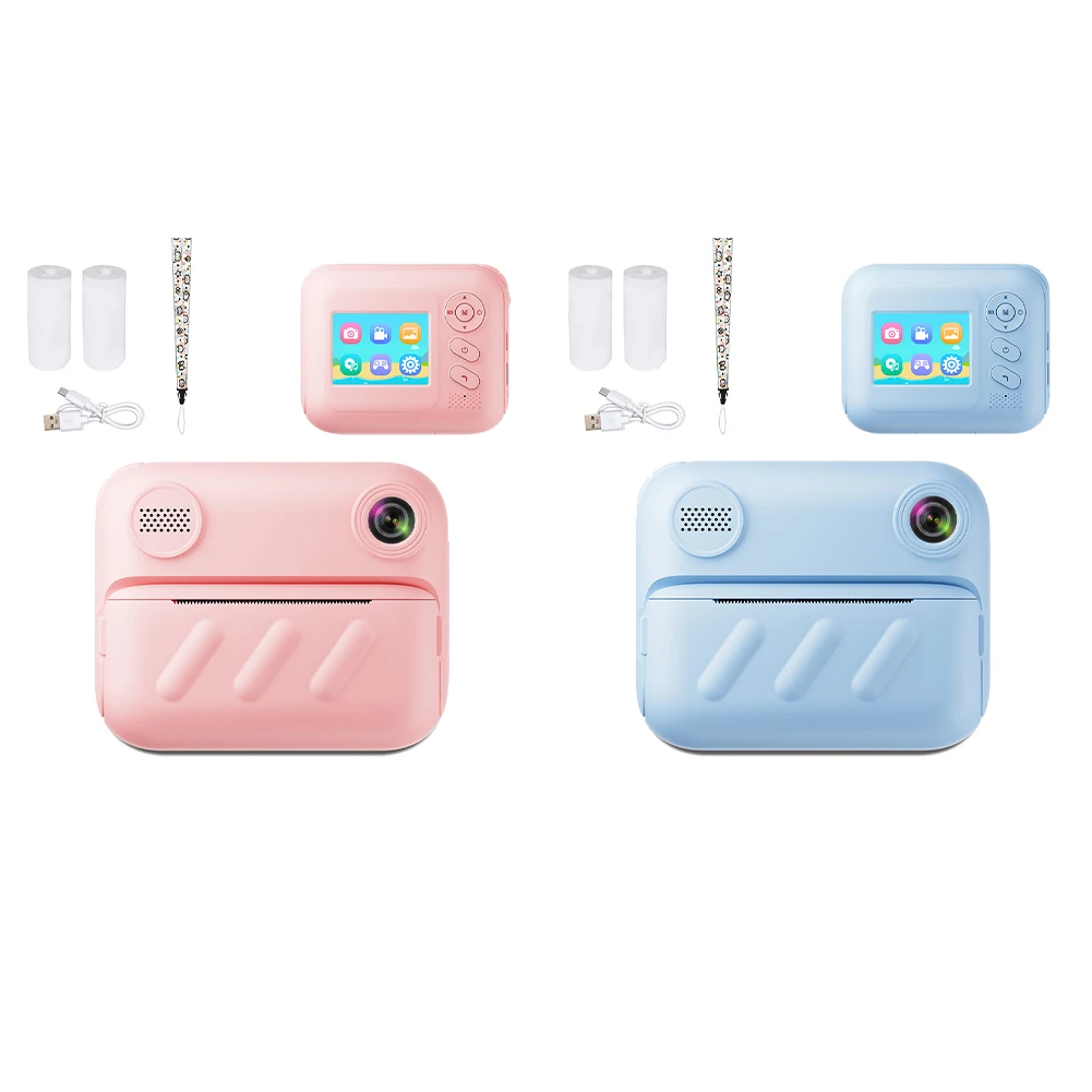 1080P камера с мгновенной печатью, 1300 мАч, цифровая видеокамера с зарядкой типа C, портативная цифровая камера для девочек и мальчиков, подарки на день рождения