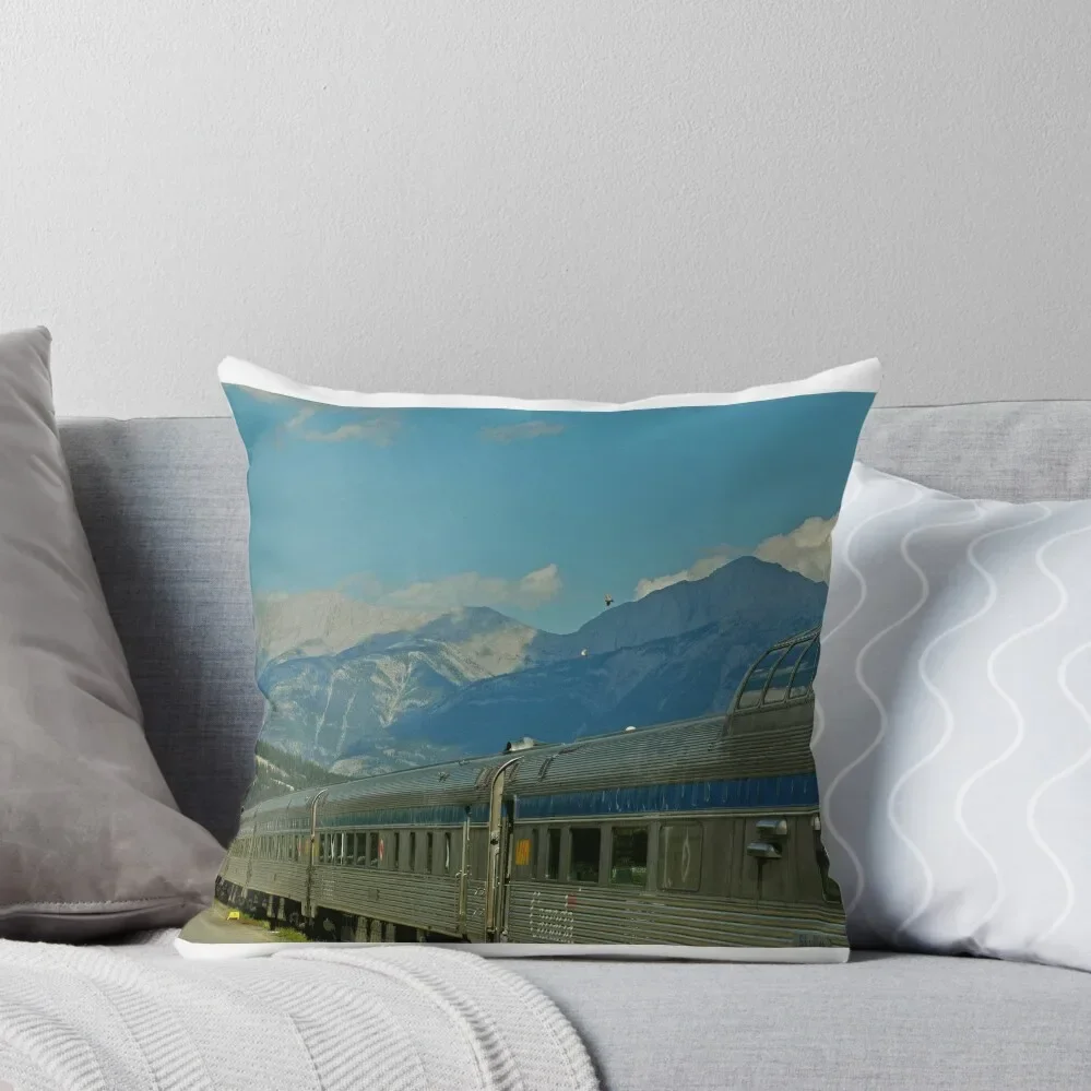 The Canadian train in the Rockies Throw Pillow sleeping pillows Sofa Cover pillow