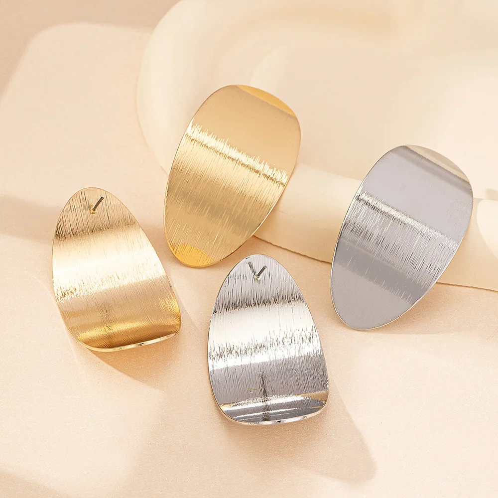 أقراط معدنية هندسية للنساء بسيطة موضة الأذن مجوهرات اكسسوارات رائجة البيع هدية حفلة 2025 نمط جديد #1