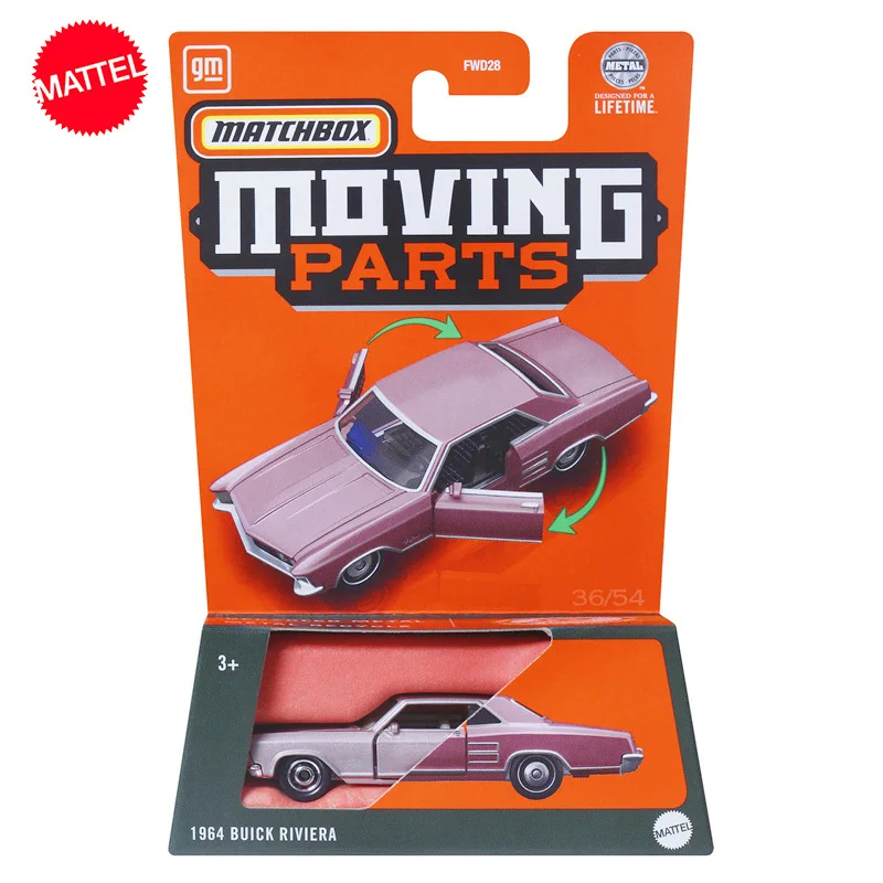 Original Mattel Matchbox Car 1/64 Metal Moving Parts 1964 Buick Riviera Truck Vehicle Model Toy for Boy Collection Birthday Gift