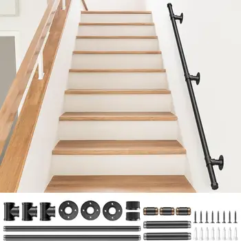 ราวจับบันไดอุตสาหกรรมชุบสังกะสีกันลื่นที่จับเพื่อความปลอดภัย...