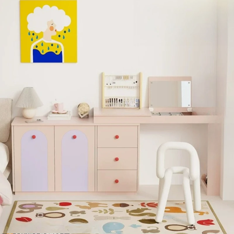 

Girly Heart Dresser Storage Cabinet Children's Flip Makeup Table Bedroom Princess Cute Wind Corner Locker