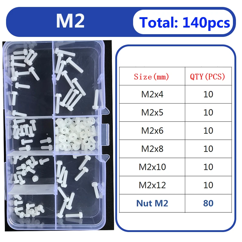 Weiße Nylon Sechs kant schraube Mutter Unter leg scheibe Set m2 m3 m4 m5 m6 Rundkopf Kreuz schraube Kunststoff isoliert Phillips flache Senk kopfs ch raube – Detail 8