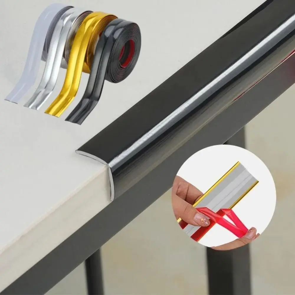 Flexible Corner Molding Trim Tape Guard Edge Dustproof Anti-collision Self Adhesive Decor Tape Waterproof PVC Sealing Strip