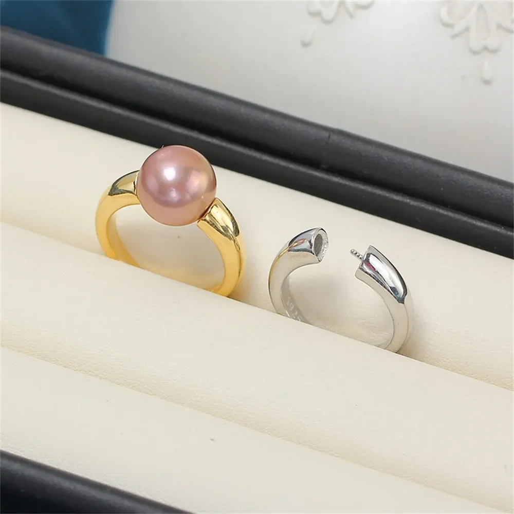 Solid S925 Sterling Silver Pearl Ring Settings Findings & Accessories  for Jewelry Making Bulk Wholesale Craft Supplies No Pearl