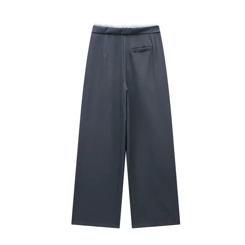 TRAF Pants Women 2024 Trousers Casual Wide Pants Woman office wear Wide leg Pants Women Autumn Baggy Black High Waist Trousers