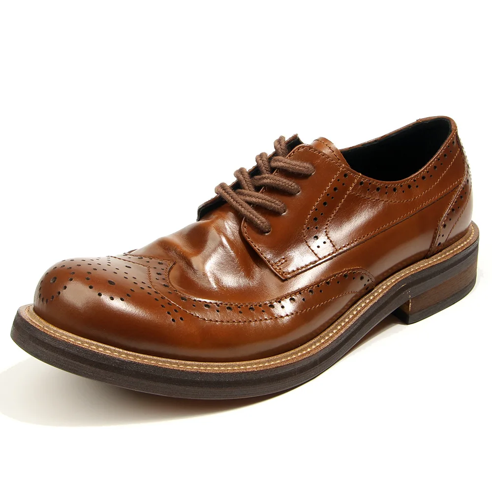 Mapiublock Engraved Debut Shoes  High-end Italian Handmade Leather Shoes Pure Leather Business Men's Shoes