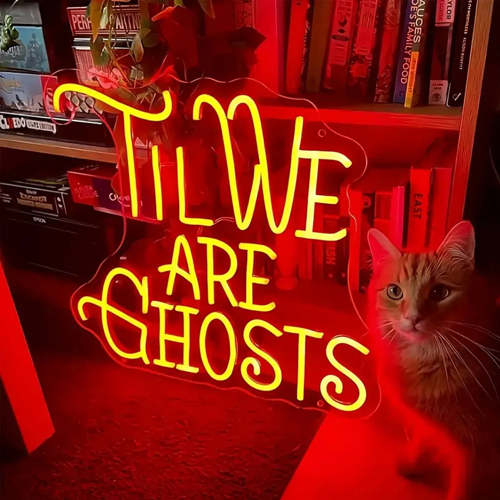 Til We Are Ghost Neon Signs Light, For Wall Decor, Dimmable LED Halloween Party Gothic Wedding Sign Backdrop Neon Light Sign