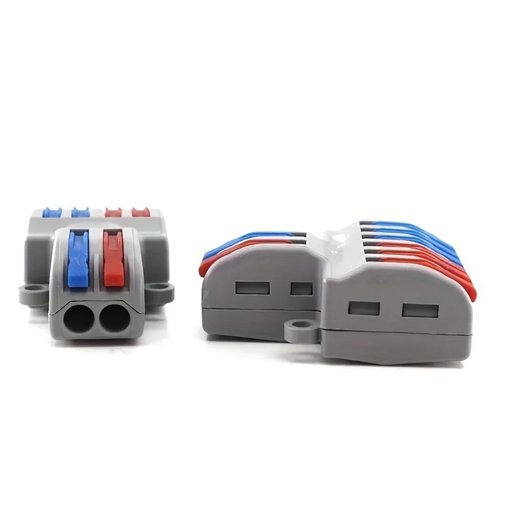 5Pcs Wire Connectors 2 Input 4 Output Splitter Terminal, Compact Wiring Cable Connector