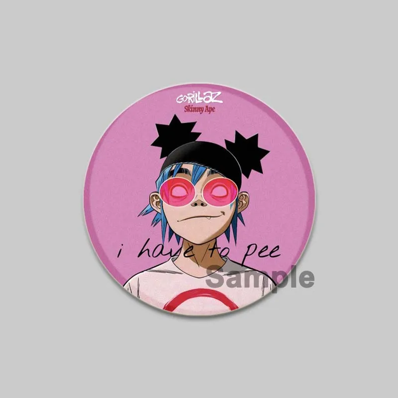 58mm Gorillaz Boat Music Icons Badge Tinplate Round Brooch on Backpack Hat Handmade Round Lapel Pins Jewelry Accessories Gifts