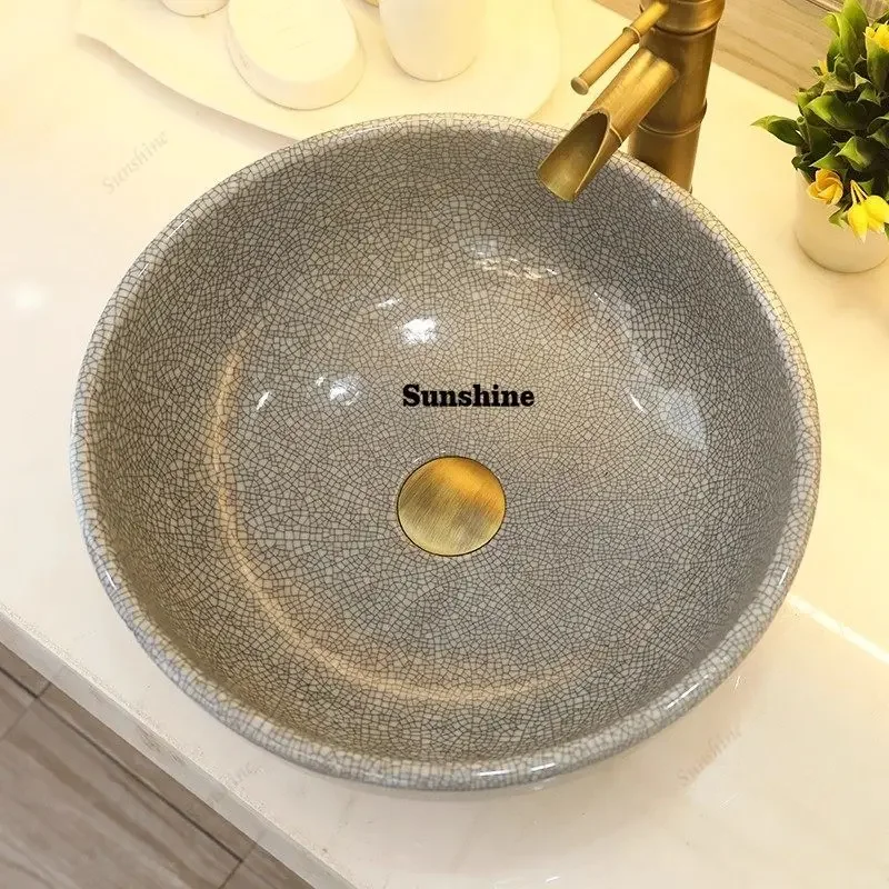 Round bathroom basin Ceramic table Wash basin Art basin Wash tableTJ