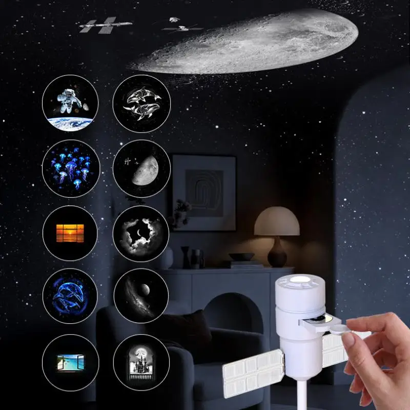 HD Dynamic Star Night Light Projector USB Plug And Play Galaxy Ocean Projector Car Bedroom Ceiling Led Night Light