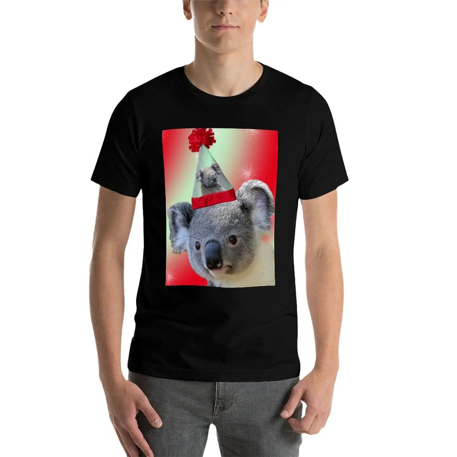 تي شيرت مضحك من قطن كوالا 100% تي شيرت مضحك للرجال قمصان عيد الميلاد تي شيرت رجالي لـ t