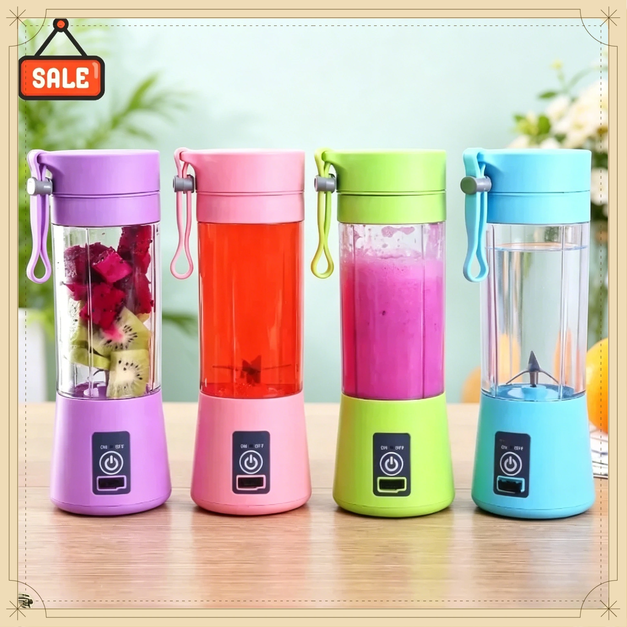 Liquidificador Portátil Recarregável, Mini Copo Espremedor de Frutas, Mixer Elétrico de Viagem para Smoothies e Milkshakes