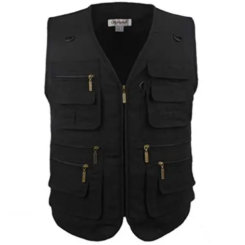 Men's Poplin Outdoors Travel Sports Multi-Pockets Work Fishing Vest
