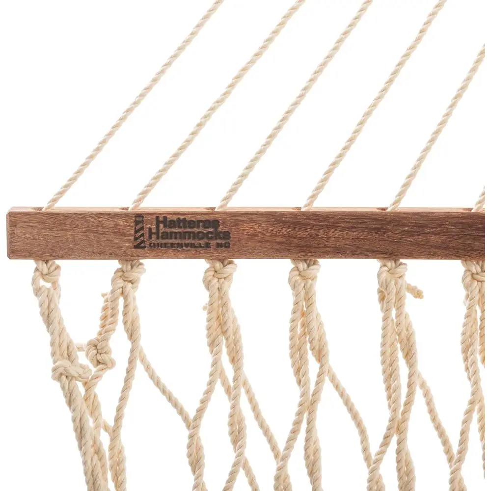 Deluxe Oaeal Duracord Rope Hammock with ree Extension Chains & Tree Hooks, Handcrated in The USA, 450 LB Weight acity, 13 t. x 6