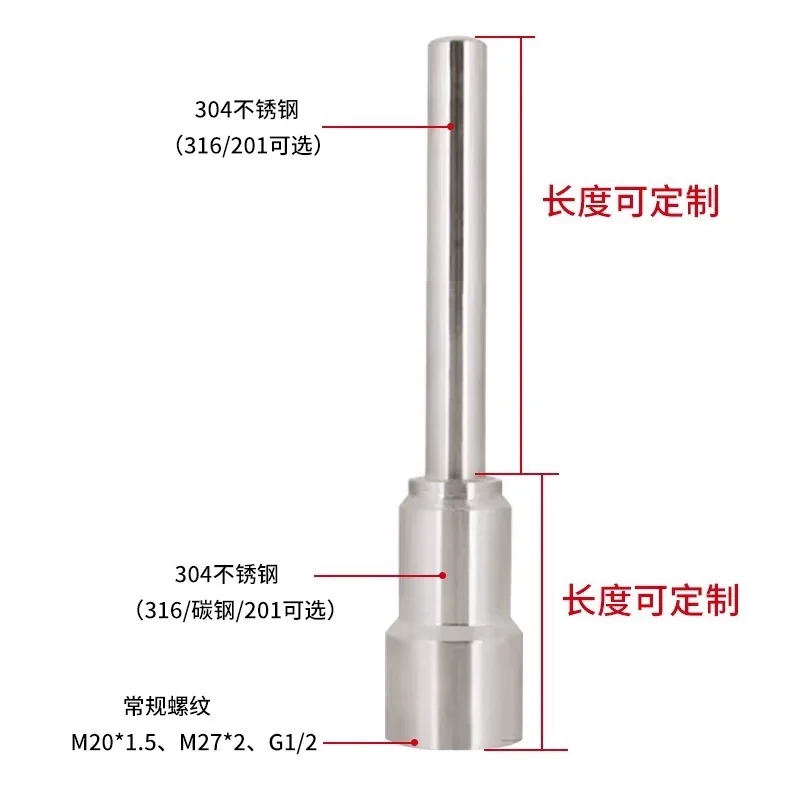 Bimetallic thermometer threaded protective sleeve temperature sensor thermocouple/resistance welding base temperature