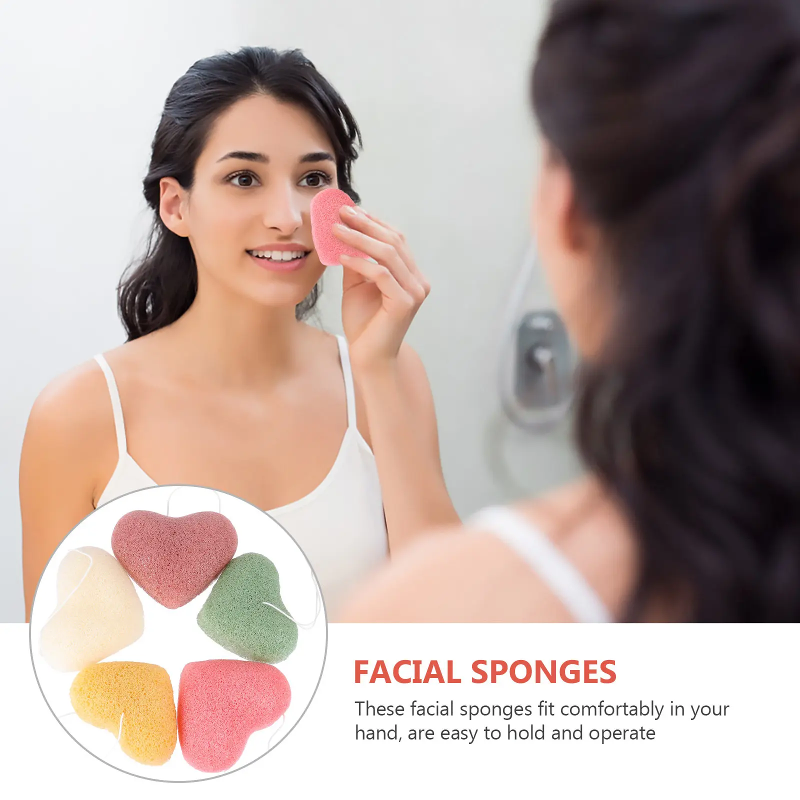 5 Stück Gesichtsreinigungsschwamm, komfortables, glattes Peeling-Hautpflegewerkzeug für die Tiefenreinigung der Poren und zum Entfernen von Make-up