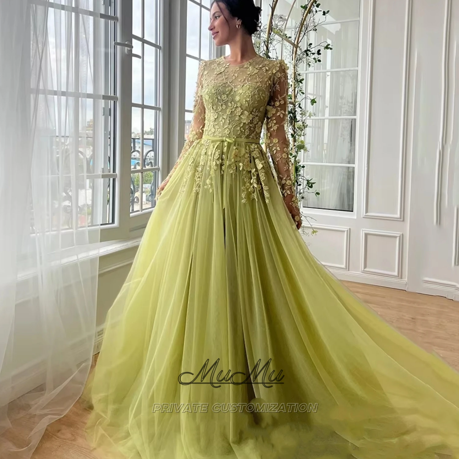 

MuMu Customized Brides Wedding Dresses 2025 High Quality Elegant Evening Dresses Women's Elegant Party Dresses green dresses
