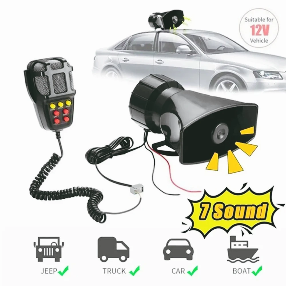 Bocina universal para coche de 110 dB, sirena de policía, megáfono de aire, alarma de emergencia para vehículo, motocicleta, 12 V, 100 W, bocina