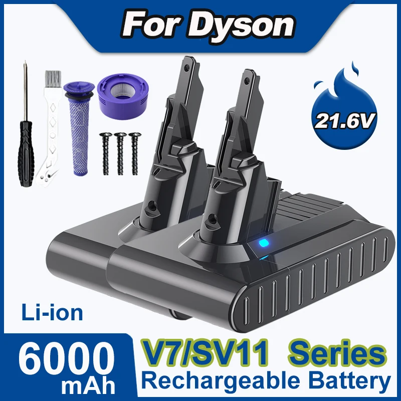 Pour Dyson V7 batterie aspirateur batterie pour Dyson V7/SV11 6000mAh 21.6V V7 Animal V7 déclencheur V7 sans fil SV11 Animal