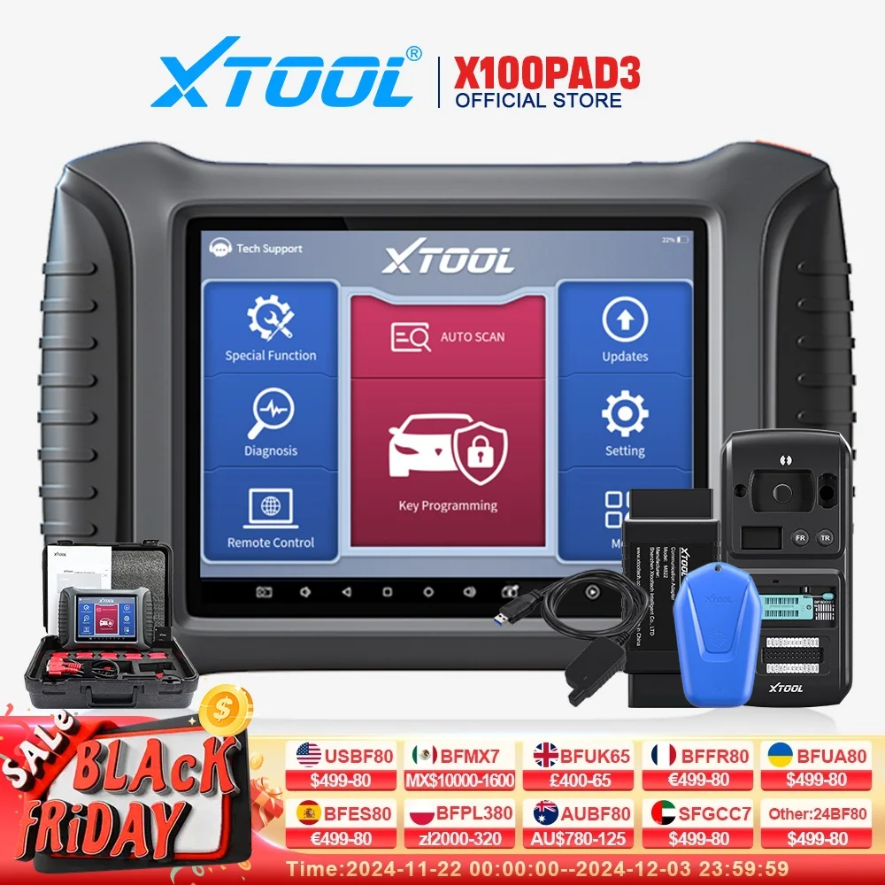 XTOOL X100 PAD3 Full Sets IMMO Key Programmer KC501 KC100 SK1 KS01 M822 Key Fob Programming Tools All Key Lost Diagnostic Tools