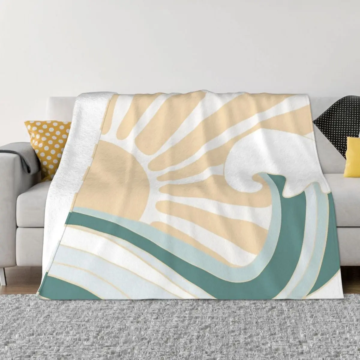 

Sun And Wave Plush Knee Blanket Throw Blanket Thin Wadding Blanket Throw Blanket