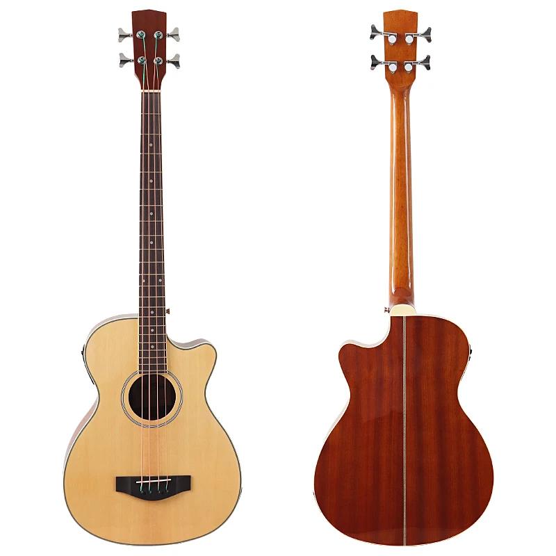 43 inch 4 String Electric Acoustic Bass Guitar 43 Inch Mini Body Folk Bass Guitar With Pick Up