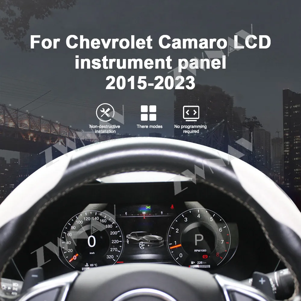

12,3-дюймовая автомобильная ЖК-панель приборной панели для Chevrolet Camaro 2015-2023, умный цифровой кластер, виртуальный CockPit, спидометр
