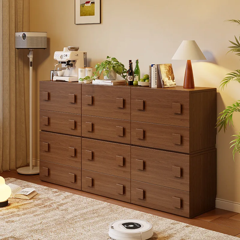 Module combination cabinet, chest cabinet, solid wood card door cabinet, living room locker, antique bedside table, light luxury