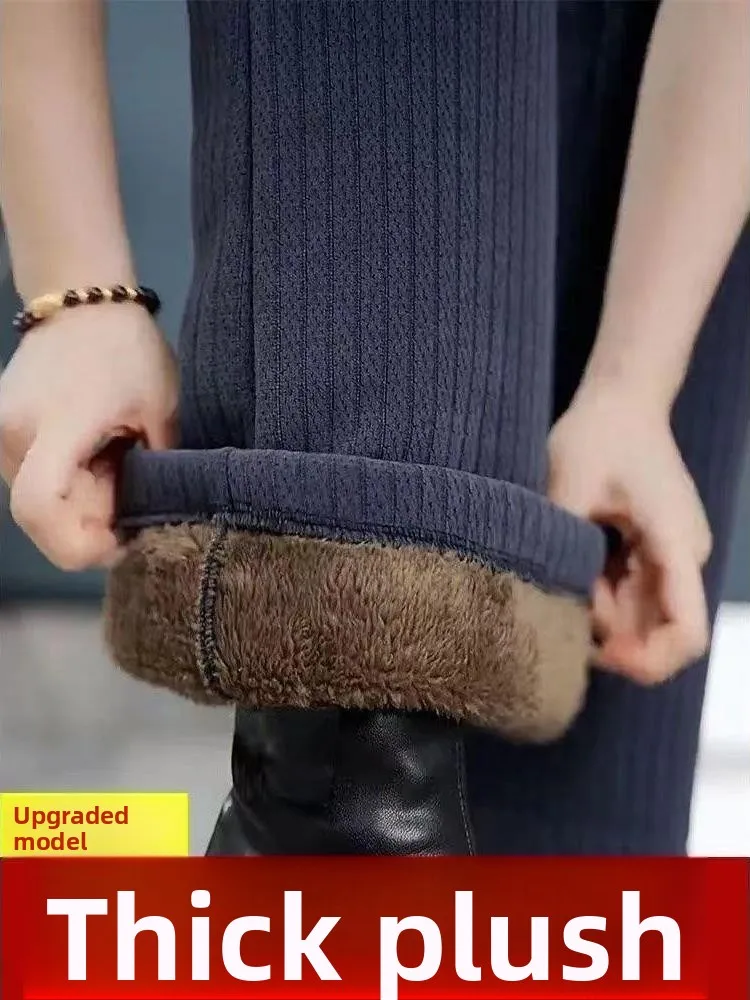 

Мужские зимние брюки на флисовой подкладке, очень толстые, длинные, плюшевые, широкие, в стиле харлан, из хлопка, для активного отдыха в снежную погоду, повседневные