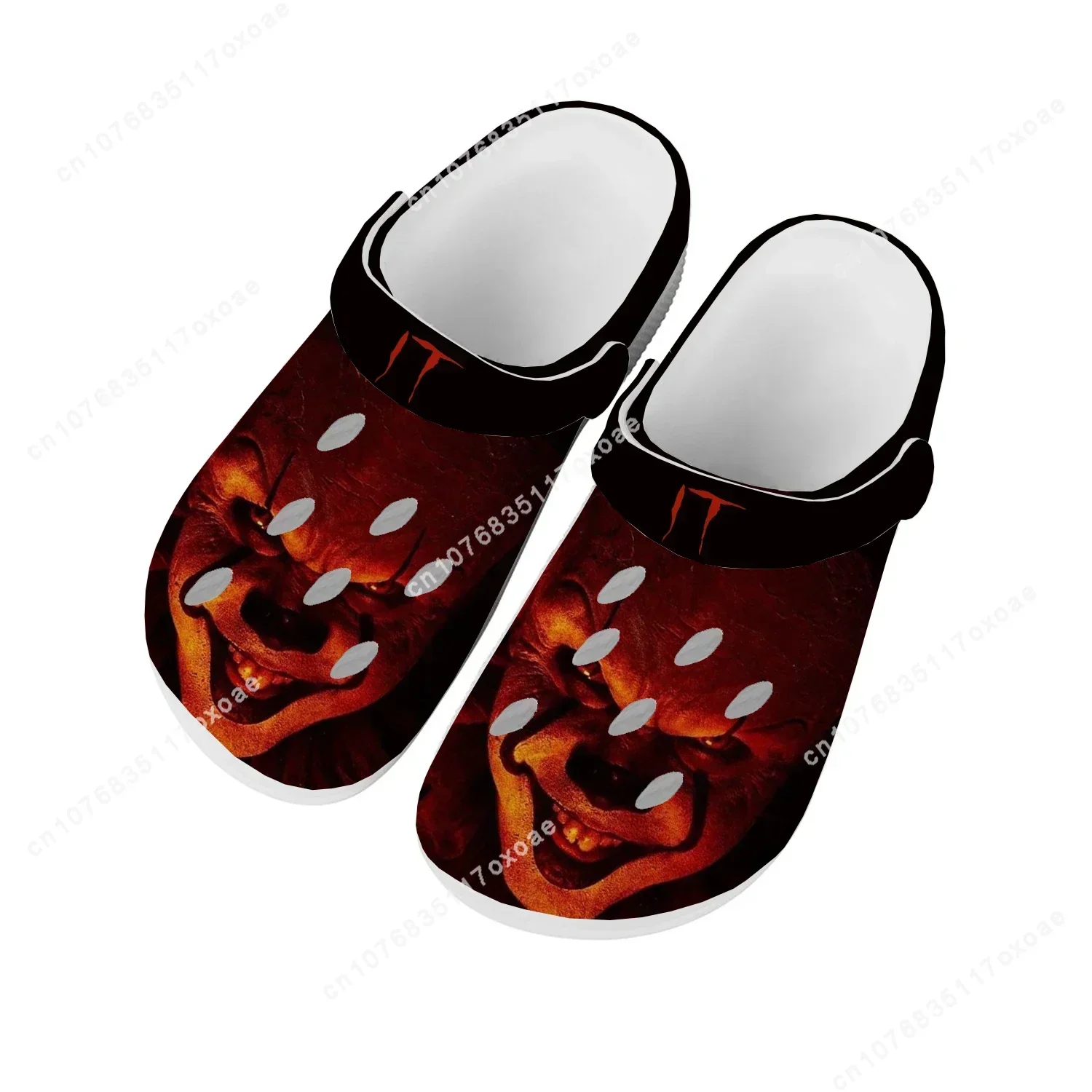 It Film Pennywise the dancing badut rumah bakiak Pria Wanita pemuda anak laki-laki anak perempuan sandal sepatu taman sepatu kustom sandal pantai lubang