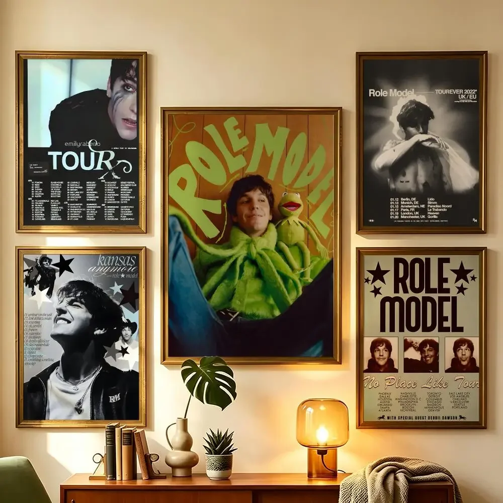 Role Model Trendy Pop Music Star Album Self-Adhesive Poster Peel and Stick Waterproof Removable HD Print for Living Room Office
