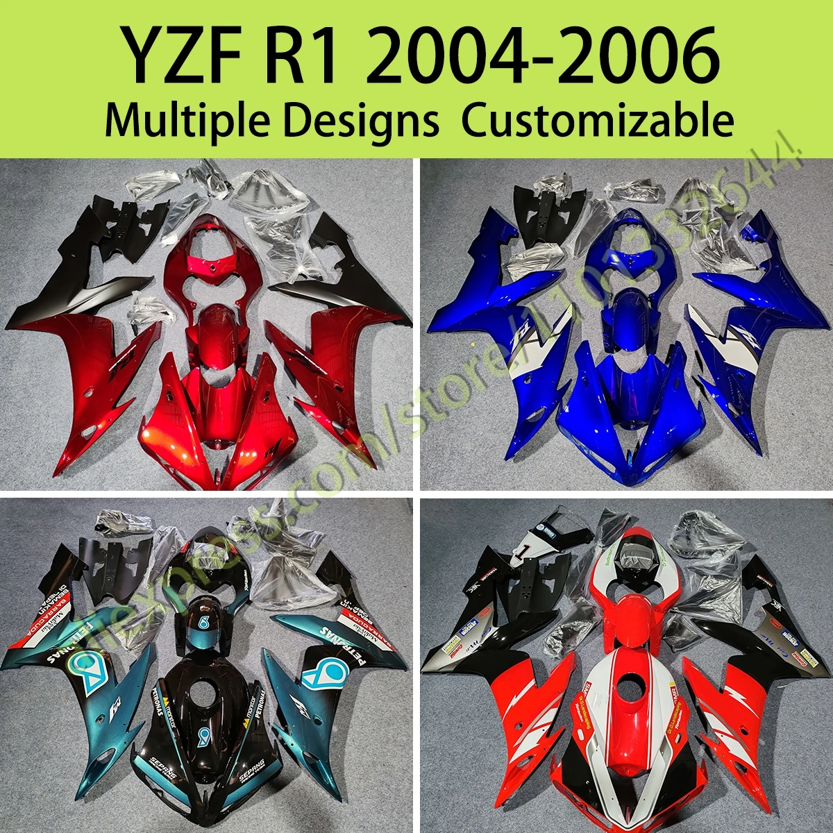 

Injection Molded Fairings for Yamaha YZF R1 2004 2005 2006 Motorcycle ABS Injection Full Body Set Fairing Kit YZFR1 04 05 06