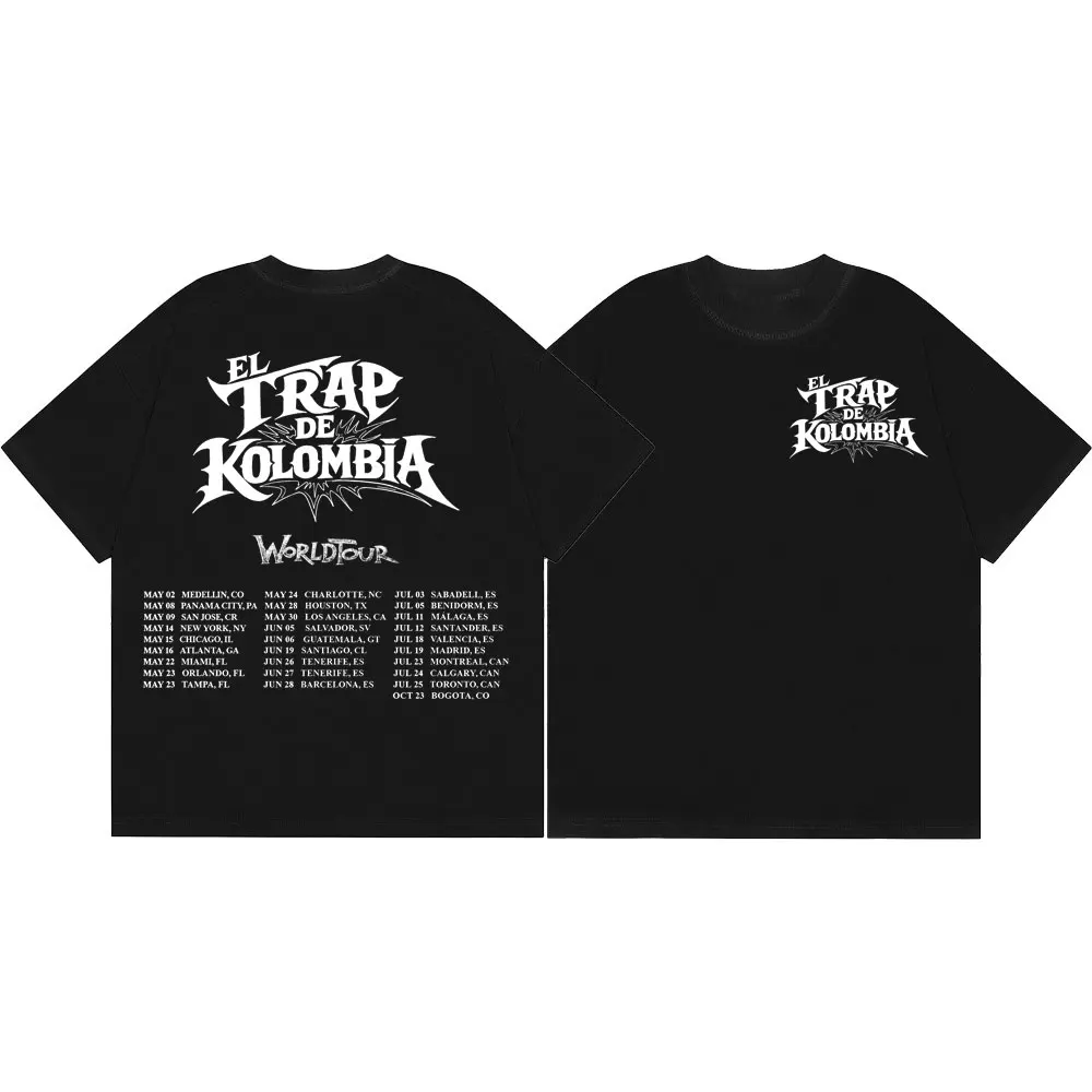 Rapper Kris R El Trap De Kolombia World Tour 2026 T-shirts High Quality Fashion Oversized T Shirt Unisex Casual Cotton T-shirt