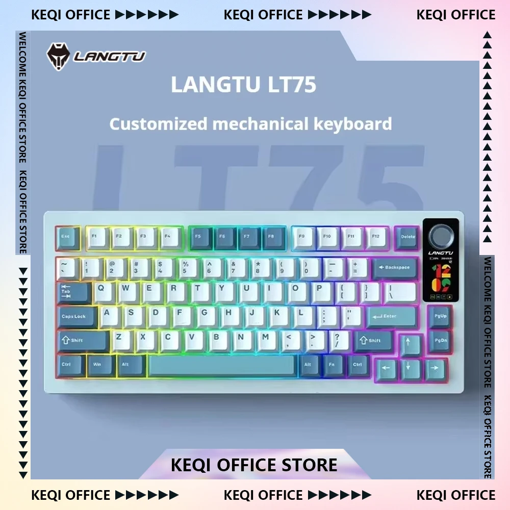 Langtu Lt75 Wireless Mechanical Keyboard 80Keys Gaming 2.4G Bluetooth Keyboard RGB Hotswap Gamer Non-contact Custom PC Gifts