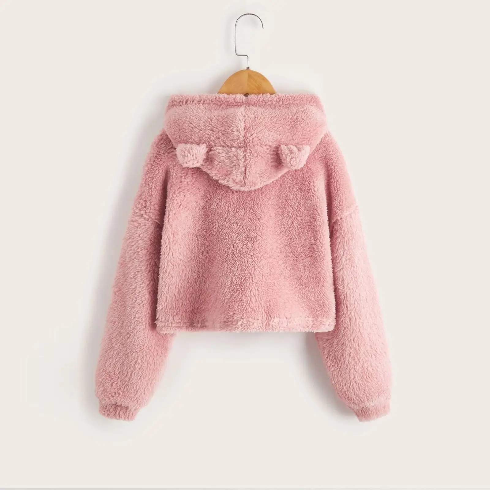 Kid Cute Bear Ear Sweatshirt Fluffy Hoodies Girls Kawaii Cap Tops 2025 New Autumn Winter Warm Pullover Fleece Long Sleeve Coat