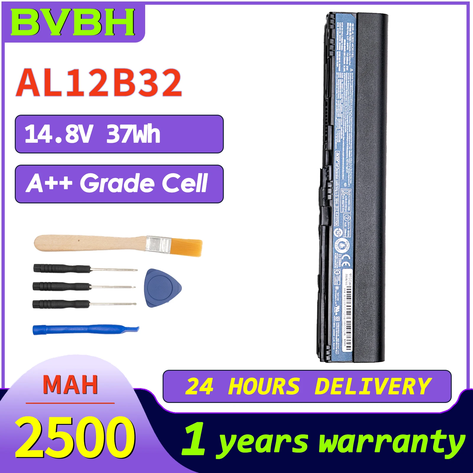 

BVbh AL12B32 Аккумулятор для ноутбука Acer Aspire One 725/756/V5-171/B113 Chromebook TMP116M TravelMate B113-M V5-123