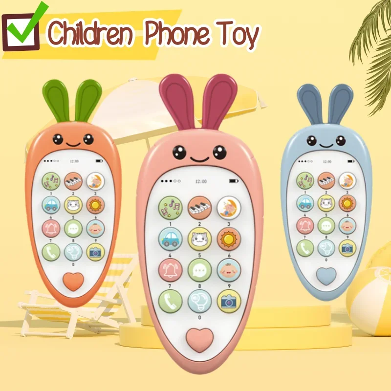 Baby Phone Toy Music Sound Telephone Sleeping Toys With Teether Simulation Phone Kids Infant Early Educational Toy Kids Gifts