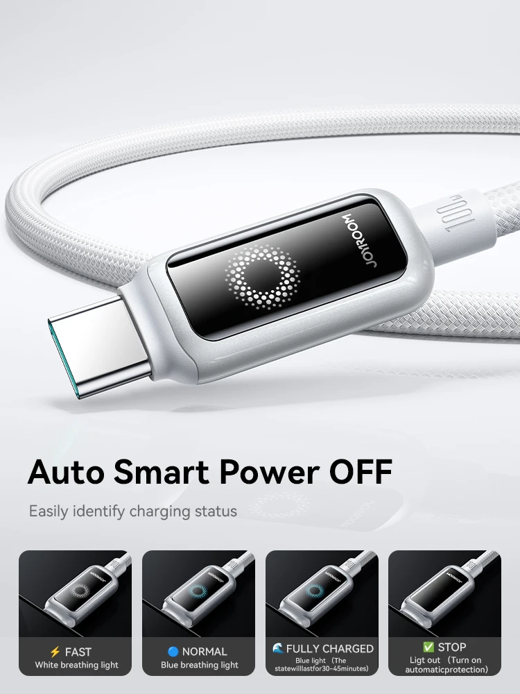 Joyroom 100W USB-C Cable with Auto Power-Off and Fast Charging 4