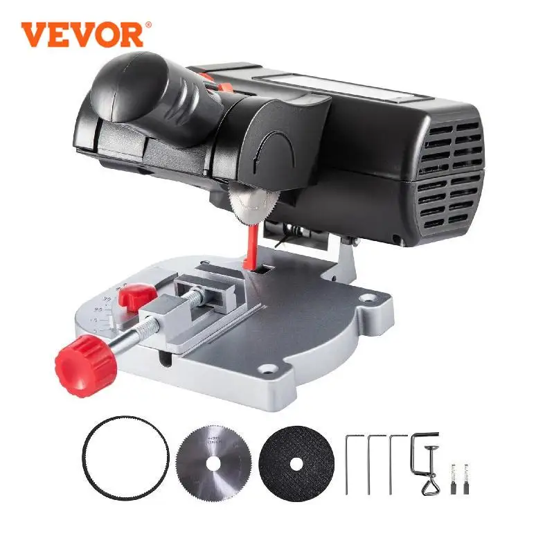 

VEVOR Mini Miter Cut-off Chop Saw 0-45° Home DIY Benchtop Table Cutting Machine Steel and Resin Blades for Wood Plastic Metal