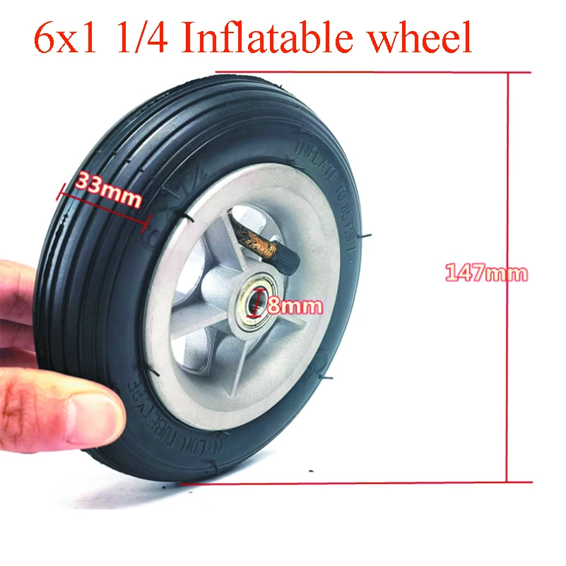 6-inch electric scooter 6X1 1/4 (150*32)Non inflating and explosion-proof solid tire rubber for inner and outer tires