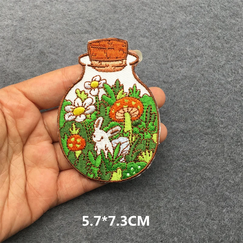 Coffee Cup Embroidered Patches For Clothing Nature Travel Patch Iron On Patches On Clothes Backpack Stickers