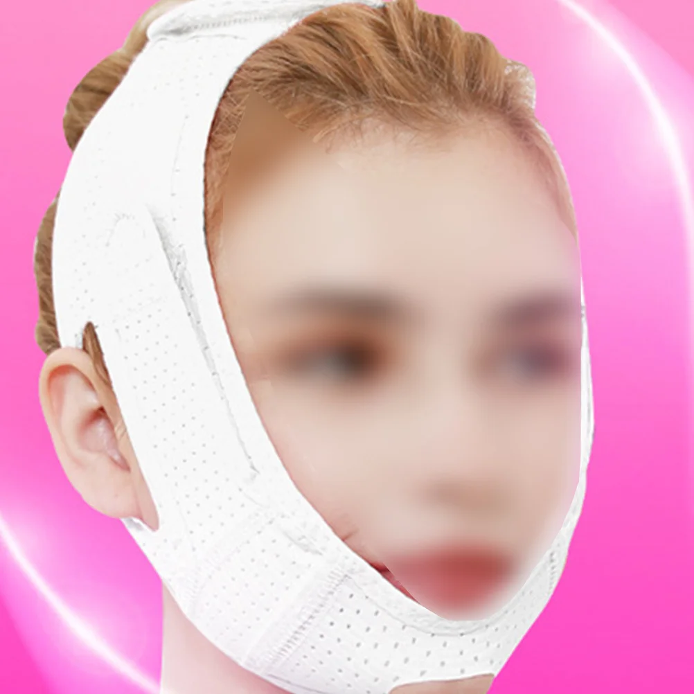 

Breathable Face Lifing Mask White Face Bandage Masseter Muscle Chin Strap Elastic Adjustable Comfortable Fit